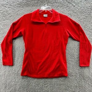 Columbia Red Fleece Quarter-Zip Pullover